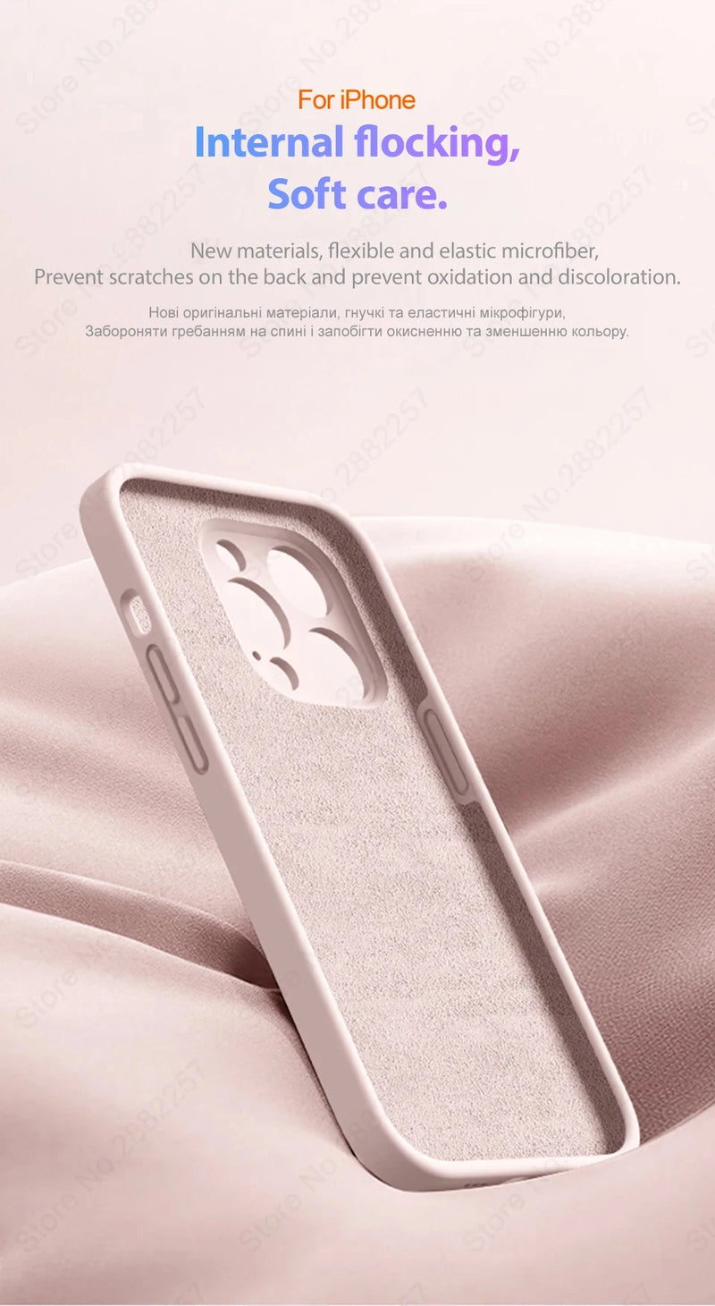 Capa de silicone para celular, luxo, original, iphone 13, à prova de choque