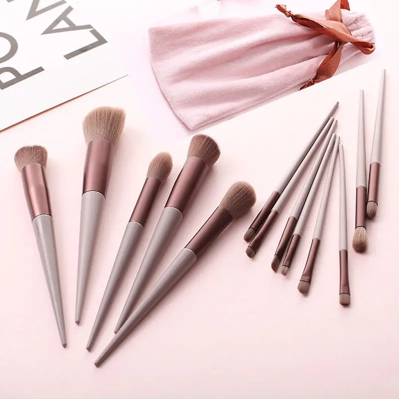 Conjunto de Pincéis de Maquiagem - kit 8 a 13 Peças para Sombra, Base, Blush e Mais